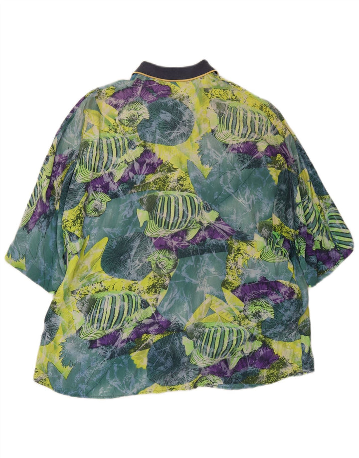 CARREL Ανδρικό πουκάμισο με κοντό μανίκι αφηρημένο σχέδιο, μικρό πολύχρωμο