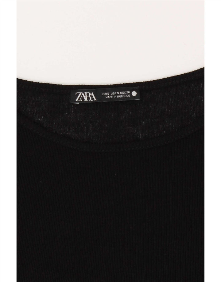 Zara Γυναικείο T-Shirt Top UK 10 Small Black