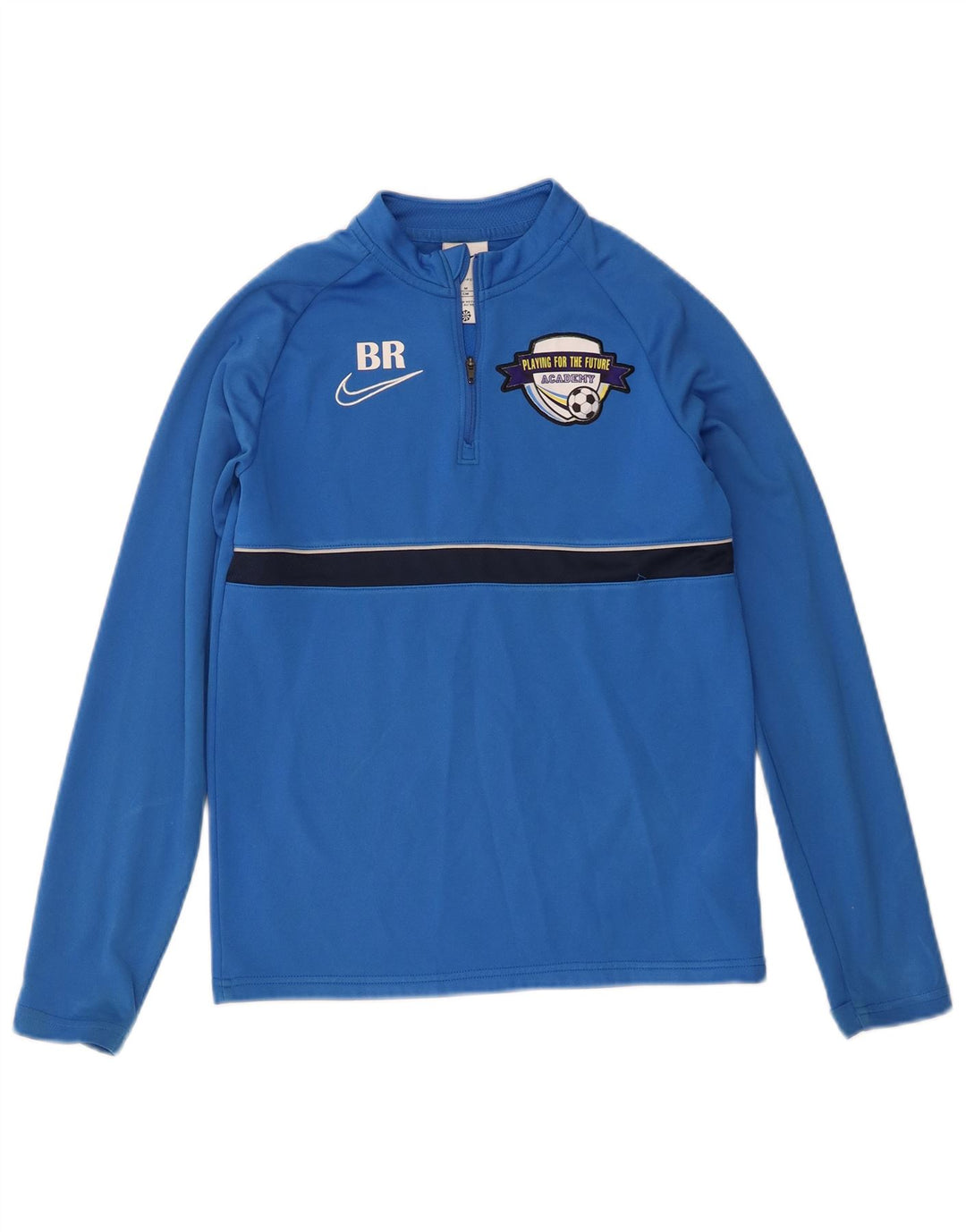 Μακρυμάνικο μπλουζάκι με γραφικό Nike Boys 10-11 ετών μεσαίο μπλε χρώμα