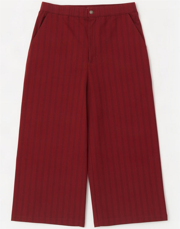 Hollister Γυναικείο ψηλόμεσο κομμένο παντελόνι XL W36 L22 Pinstripe μπορντό