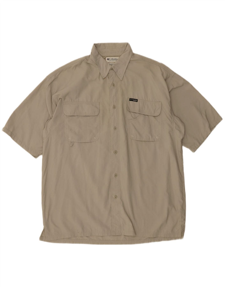 Ανδρικό κοντομάνικο πουκάμισο Columbia XL Khaki Nylon