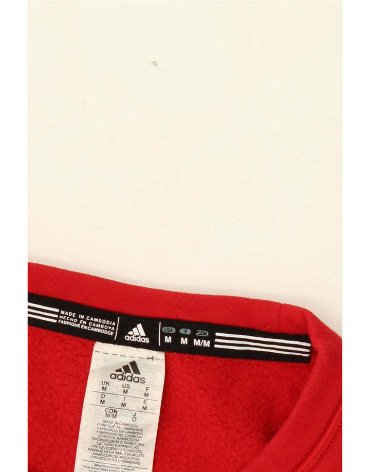 ADIDAS Mens Graphic Sweatshirt Jumper Medium Red Cotton Vintage Adidas and Second-Hand Adidas from Messina Hembry 
