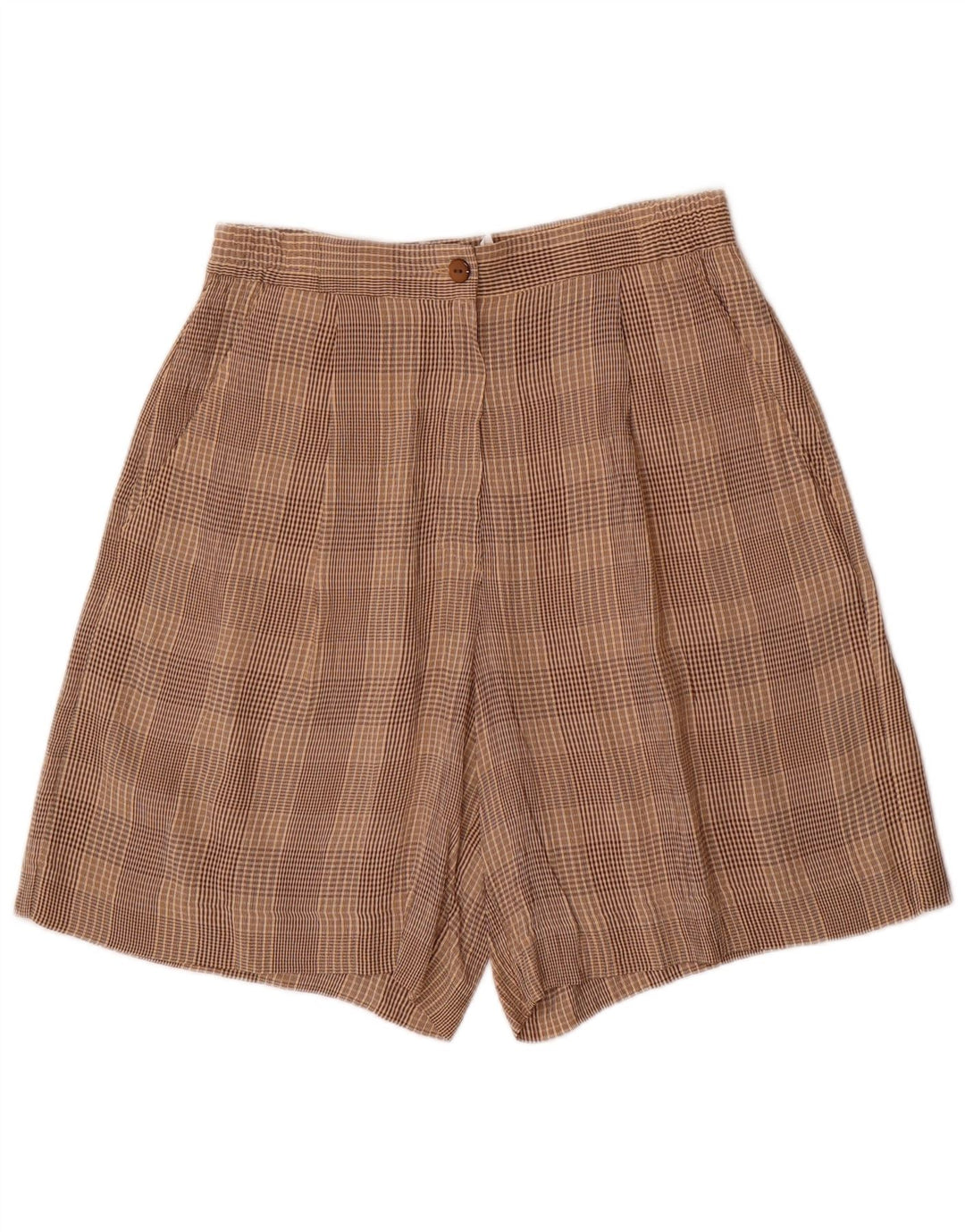 VINTAGE Γυναικείο σετ 4 κουμπιών 2 τεμαχίων UK 10 Small W28 Brown Check Acetate