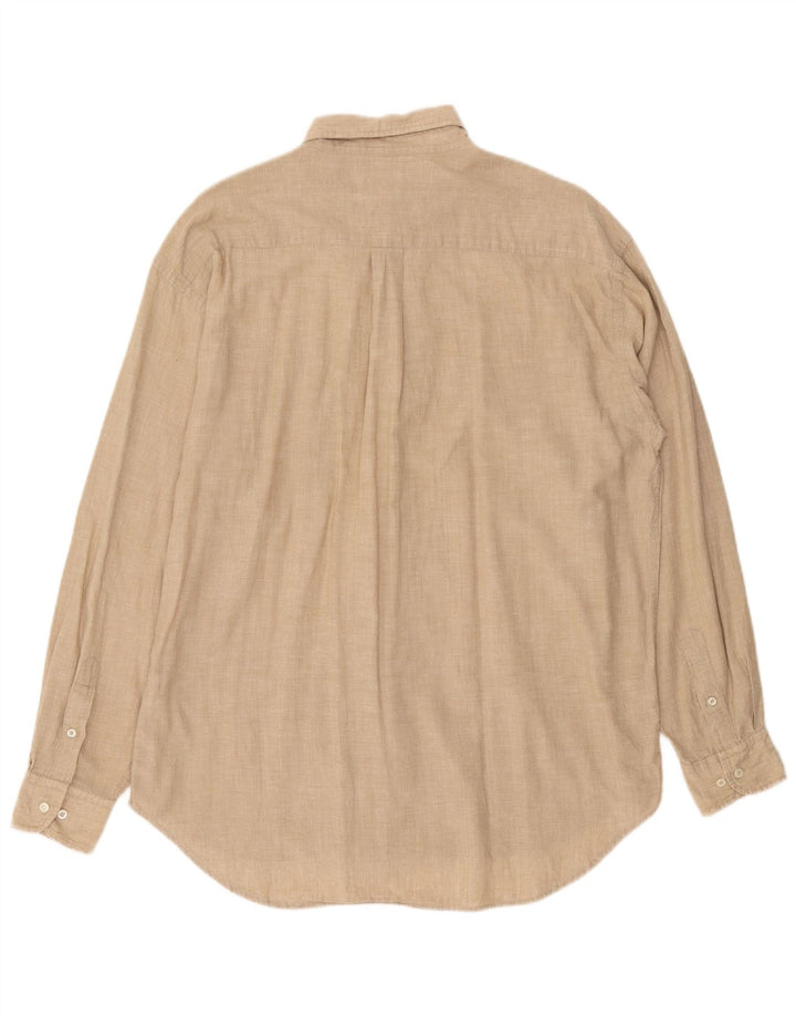 Ανδρικό πουκάμισο Kappa Μεγάλο Μπεζ Βαμβακερό