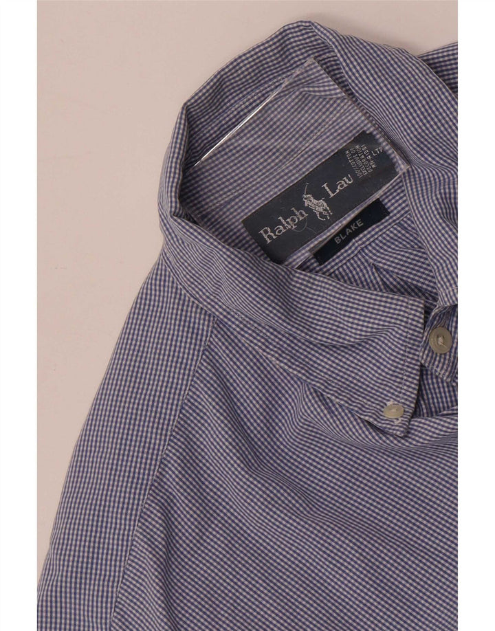 Ανδρικό μπλέικ πουκάμισο Ralph Lauren, Βαμβακερό από μεσαίο μπλε ναυτικό Gingham