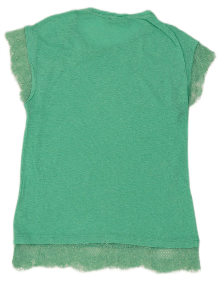 Zara Γυναικείο T-Shirt Top UK 10 Small Green