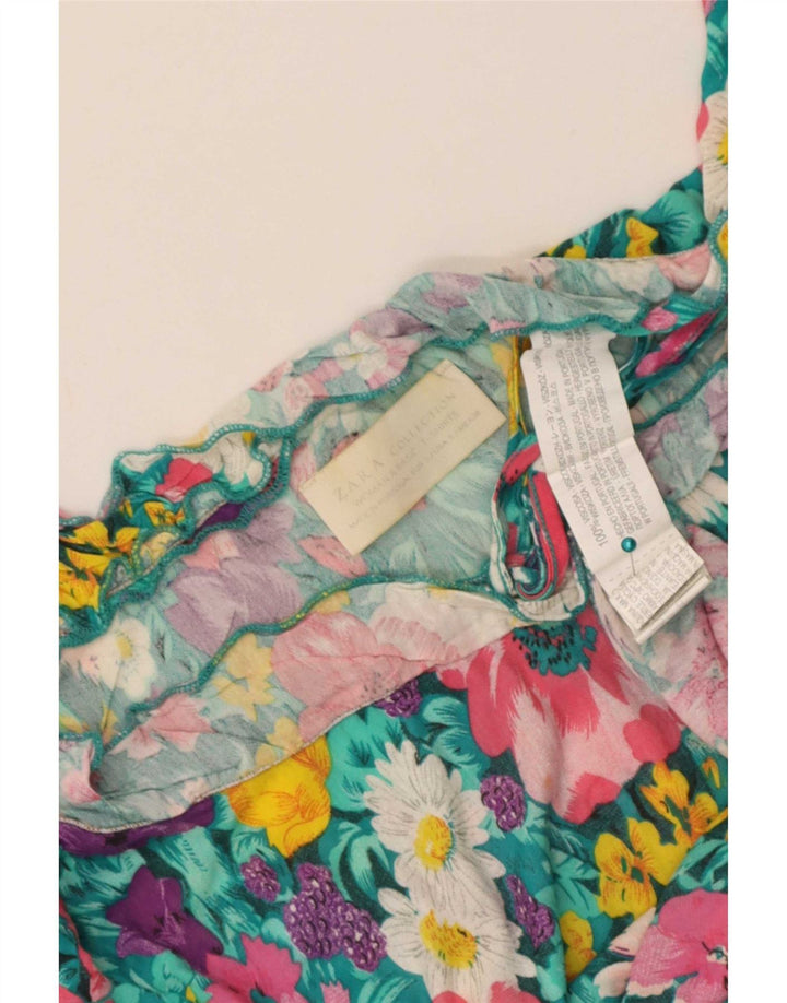 Zara Womens Off Shoulder Top 10 Μικρές πολύχρωμες φλοράλ βισκόζη