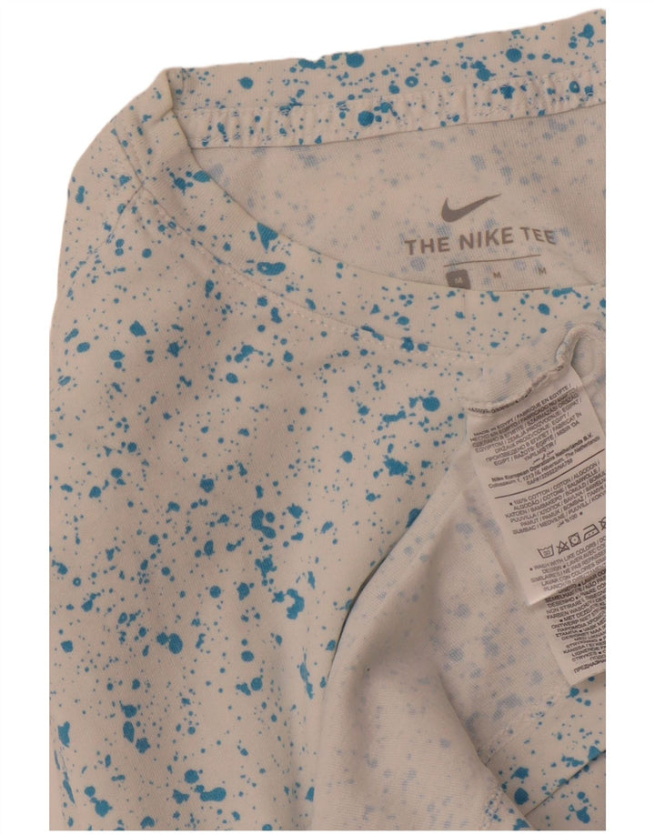 Ανδρικό γραφικό μπλουζάκι NIKE, μεσαίο λευκό βαμβακερό