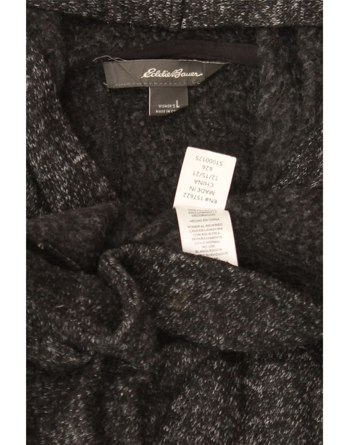 EDDIE BAUER Womens Zip Hoodie Sweater UK 16 Large Grey Polyester Vintage Eddie Bauer and Second-Hand Eddie Bauer from Messina Hembry 