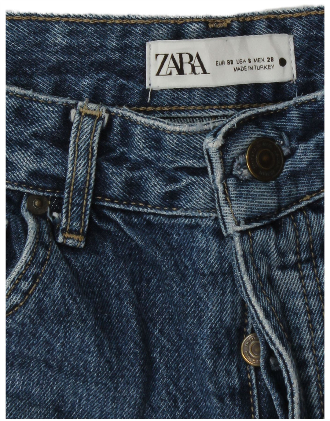 Zara Γυναικείο Straight Jeans EU 38 Small W28 L32 Blue