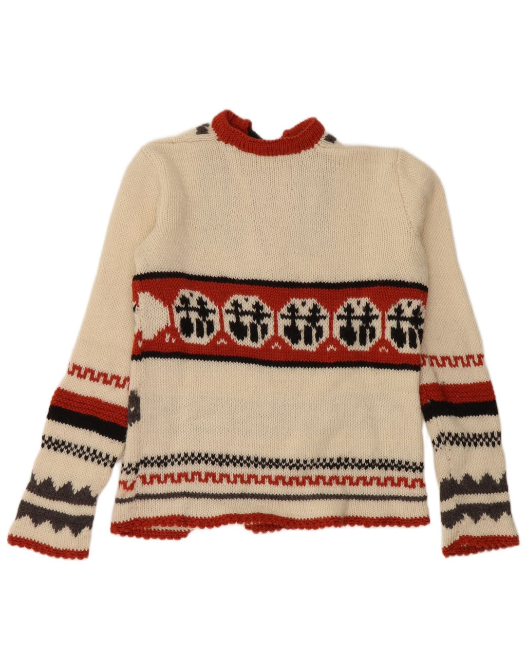 Vintage γυναικείο πουλόβερ UK 14 Medium Off White Fair Isle