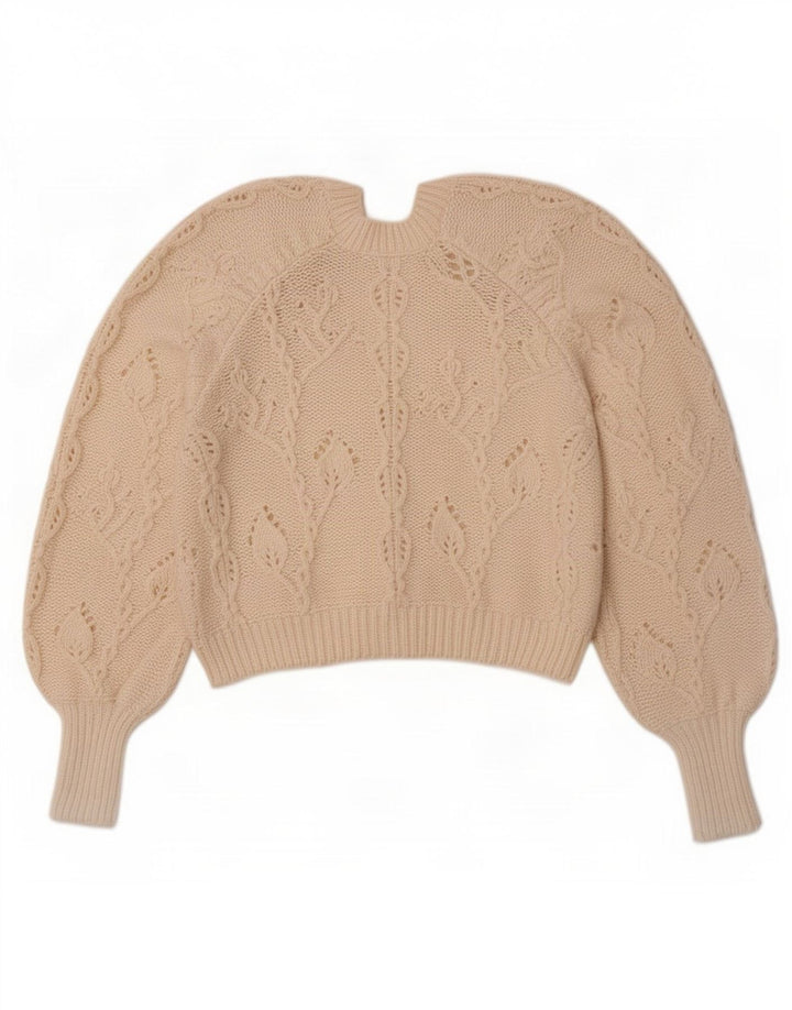 Zara Γυναικεία ζακέτα Crop UK 10 Small Off White Polyester