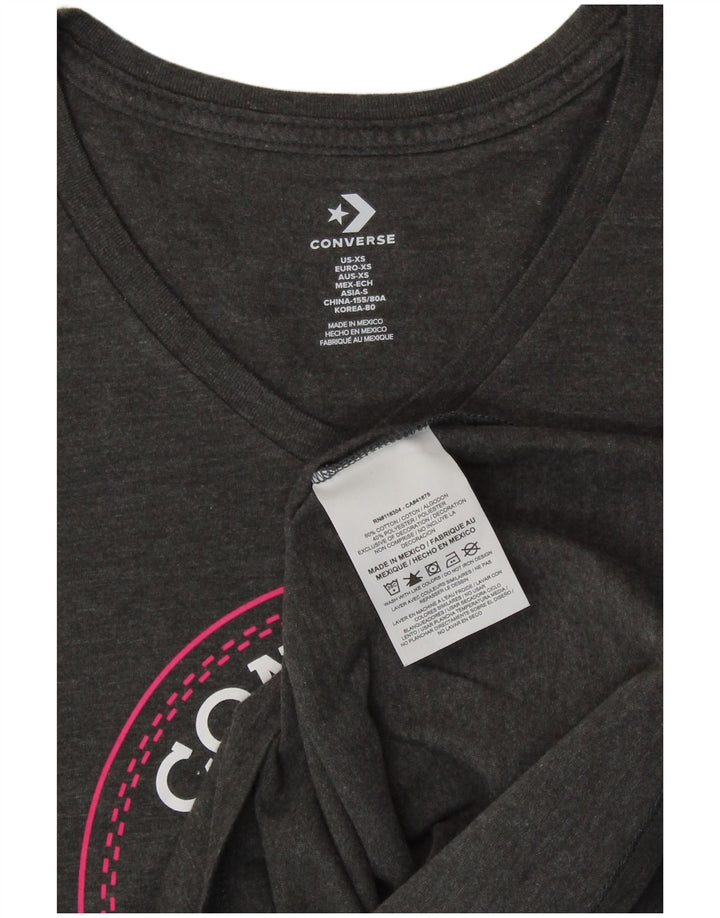 Γυναικείο γραφικό μπλουζάκι CONVERSE Top UK 6 XS Γκρι βαμβακερό