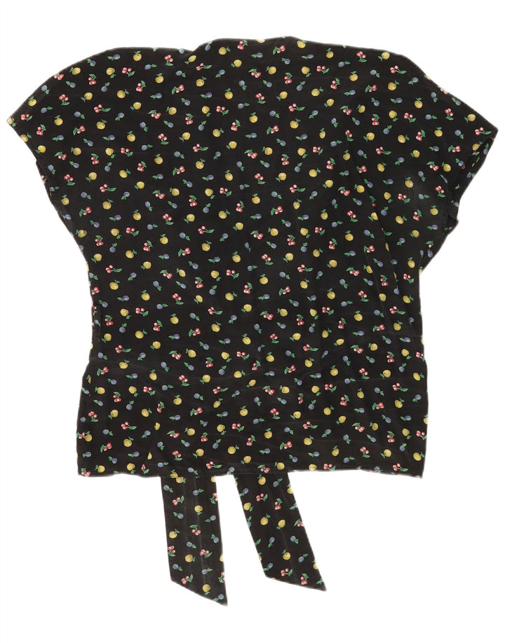 Vintage Γυναικεία Abstract Pattern Μπλούζα Top IT 48 XL Μαύρο
