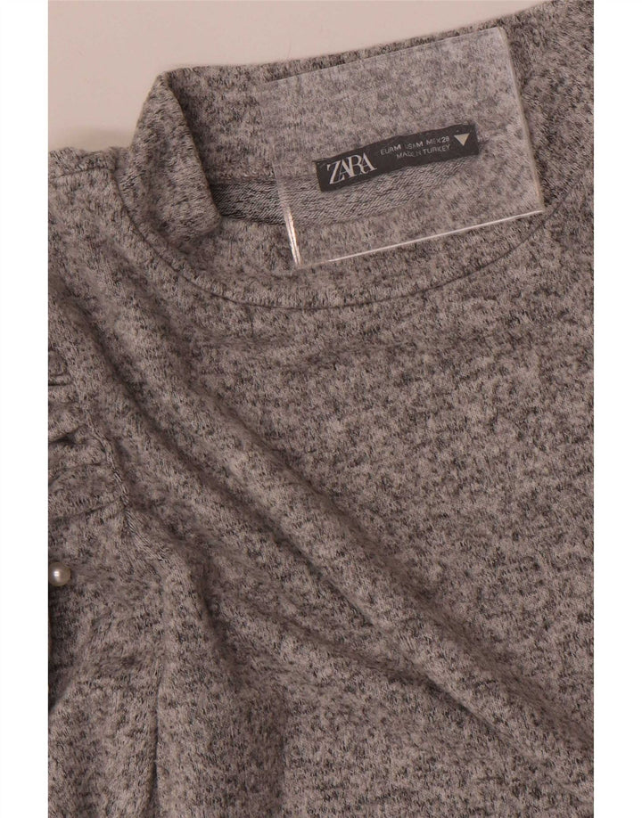 Zara γυναικείο τοπ μακρυμάνικο UK 12 Medium Grey