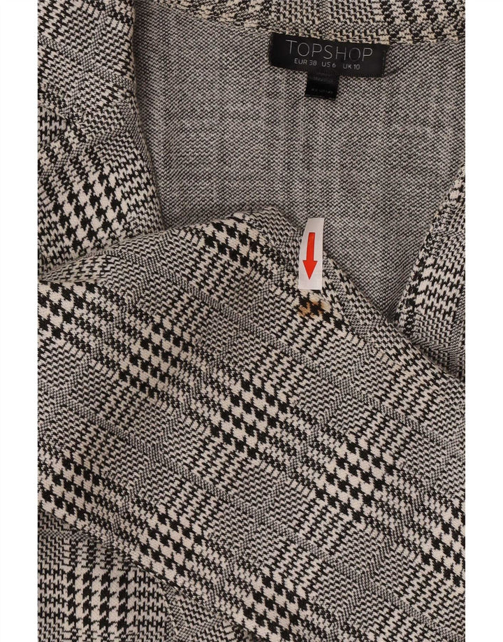 Topshop Γυναικείο Πανωφόρι UK 10 Small Grey Houndstooth Βαμβακερό
