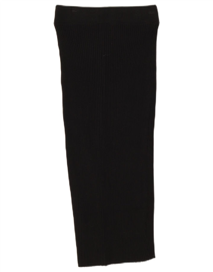 Zara Γυναικεία Πλεκτή Μίντι Φούστα Μεσαία W28 Μαύρη