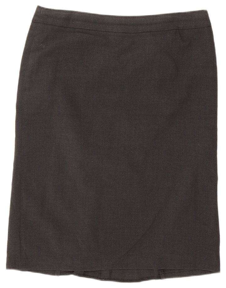 Marks & Spencer Γυναικεία ίσια φούστα UK 12 Medium W32 Grey Polyester