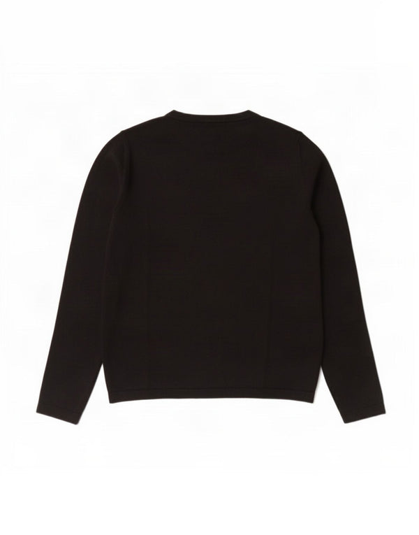 Massimo Dutti Γυναικείο πουλόβερ με λαιμόκοψη UK 6 XS μαύρο μάλλινο