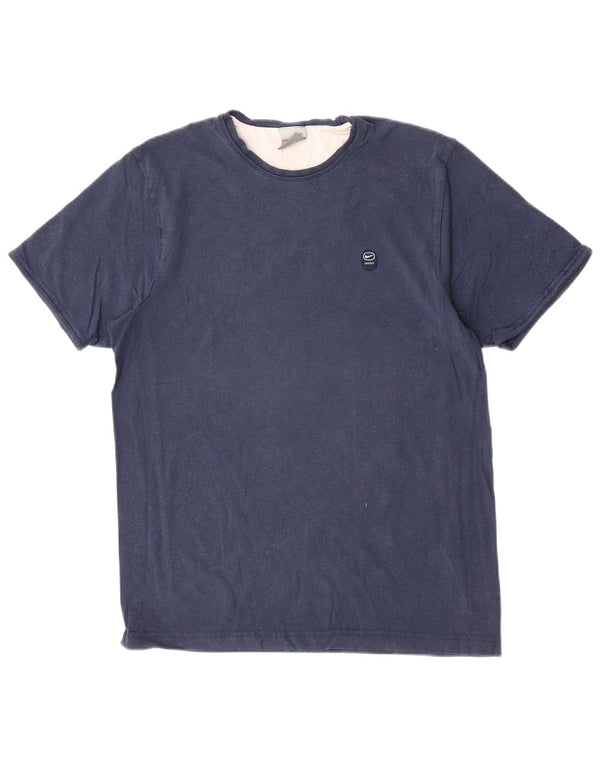 Nike Mens T-Shirt Top UK 42/44 Large Navy Blue Viscose