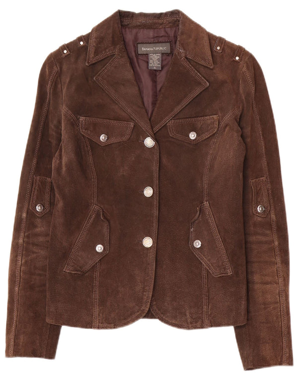 Banana Republic Γυναικείο Στρατιωτικό Σουέντ Μπουφάν UK 18 XL Καφέ Δερμάτινο