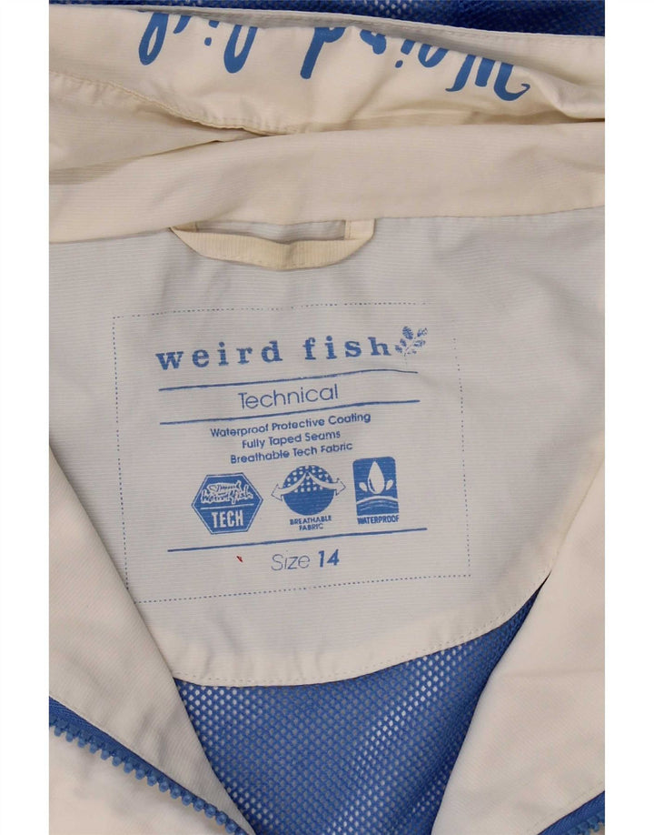 Γυναικείο μπουφάν βροχής Weird Fish Hooded UK 14 Large White Colourblock Nylon
