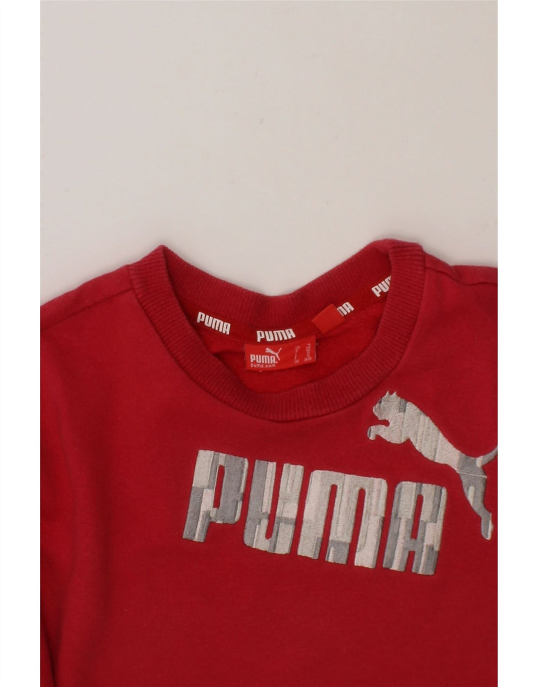 PUMA Boys Graphic Sweatshirt Jumper 9-10 Years Medium  Red Cotton Vintage Puma and Second-Hand Puma from Messina Hembry 