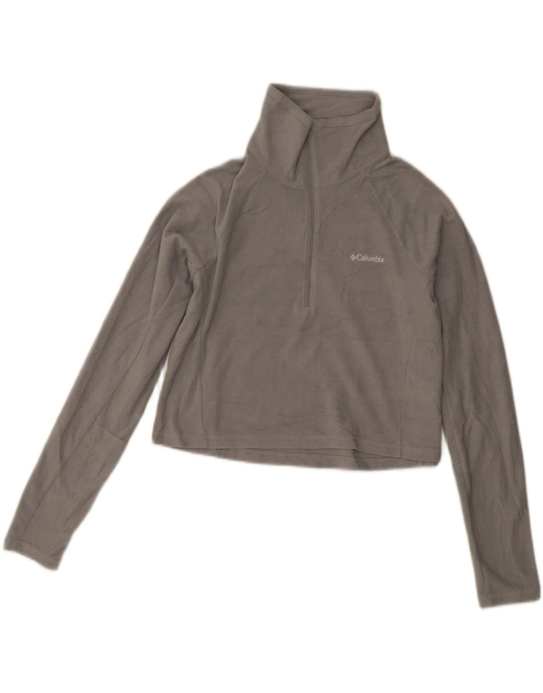 Columbia γυναικείο φερμουάρ με φερμουάρ φλις λαιμόκοψη UK 8 μικρός γκρι πολυεστέρας