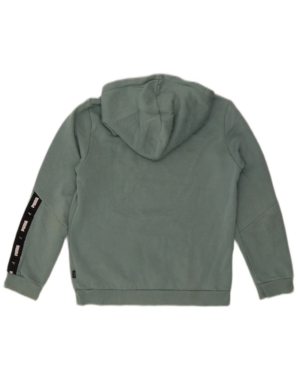 Puma Girls Graphic Hoodie Jumper 11-12 Years Blue Colourblock Cotton