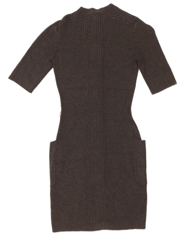 Guess Γυναικείο πλεκτό Bodycon Φόρεμα UK 14 Medium Grey Viscose