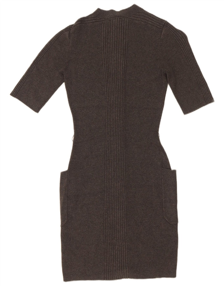 Guess Γυναικείο πλεκτό Bodycon Φόρεμα UK 14 Medium Grey Viscose