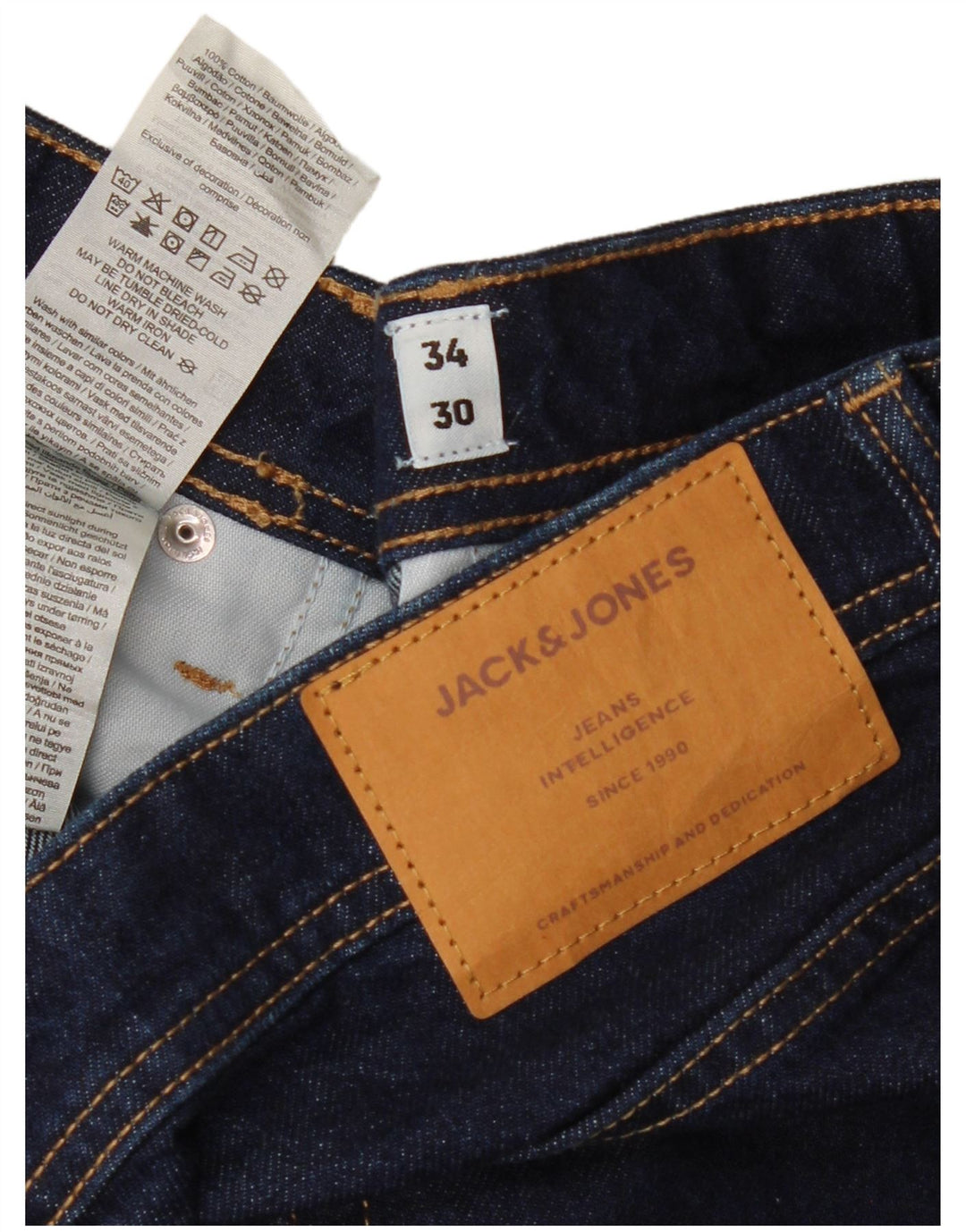 Jack & Jones Ανδρικό τζιν ίσιο W34 L30 Navy Blue Cotton