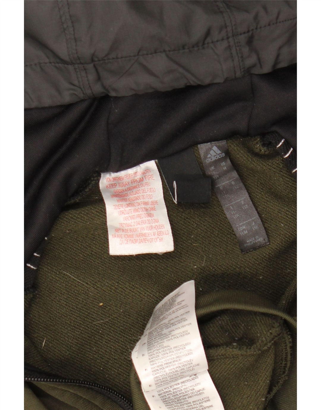 ADIDAS Boys Aeroready μπλούζα με κουκούλα με φερμουάρ 11-12 ετών πράσινο πολυεστέρα