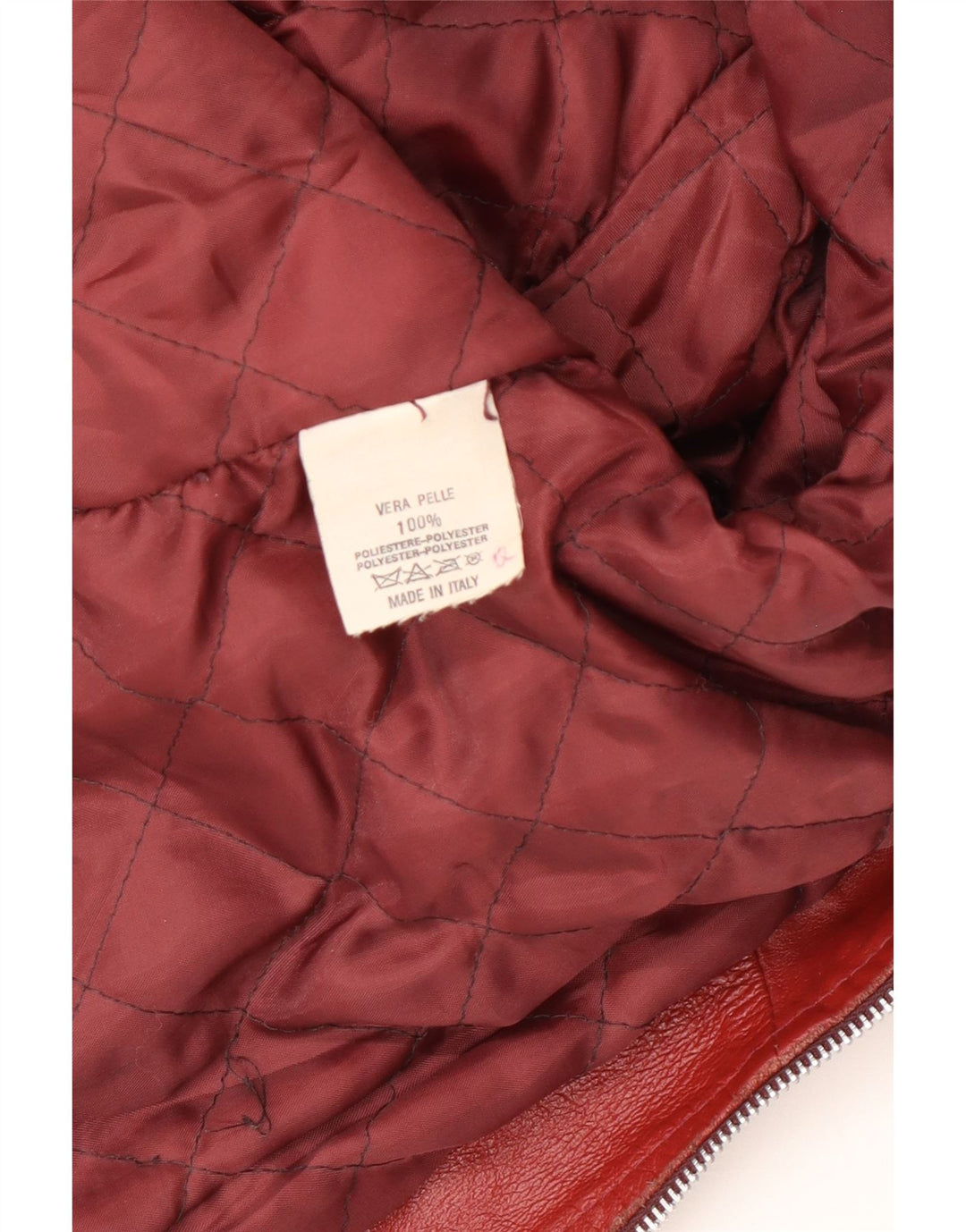 Vintage Γυναικείο Δερμάτινο Μπουφάν UK 14 Medium Red