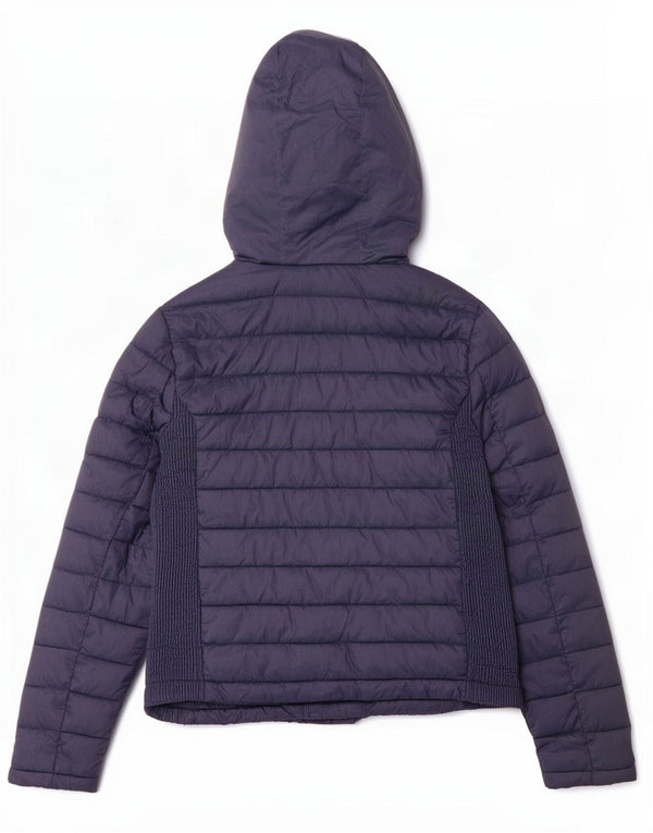 Superdry γυναικείο μπουφάν με κουκούλα UK 14 Large Navy Blue Polyester