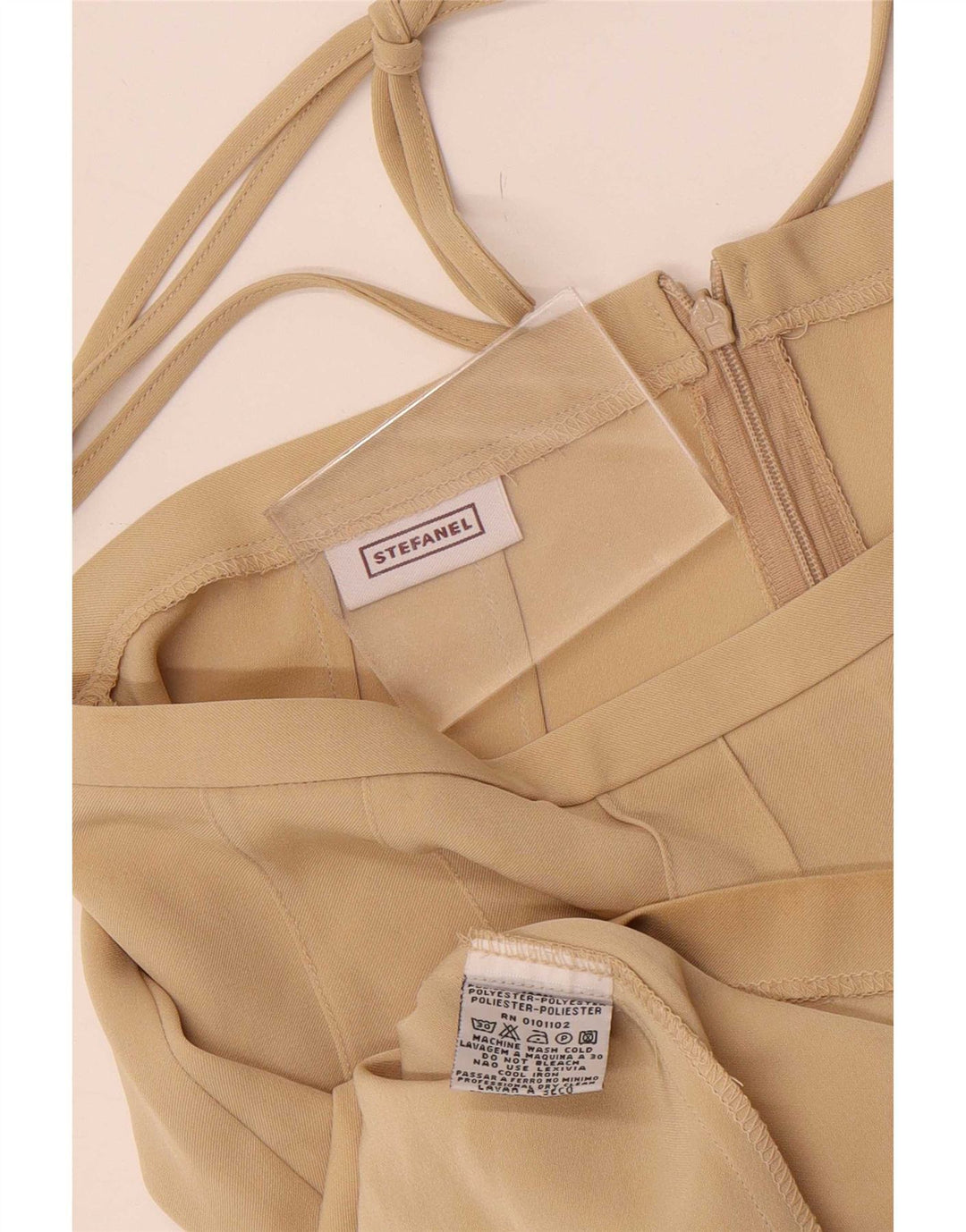Stefanel Γυναικεία Midi Φούστα IT 40 Small W26 Beige Polyester