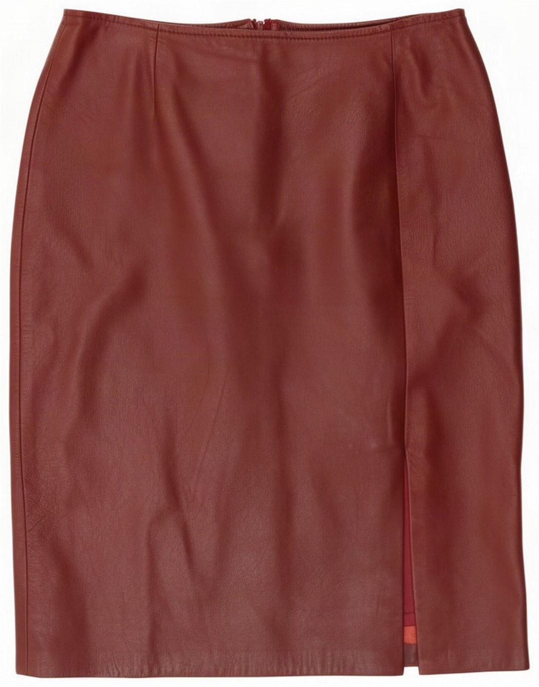 Vintage γυναικεία δερμάτινη φούστα Medium W30 Burgundy