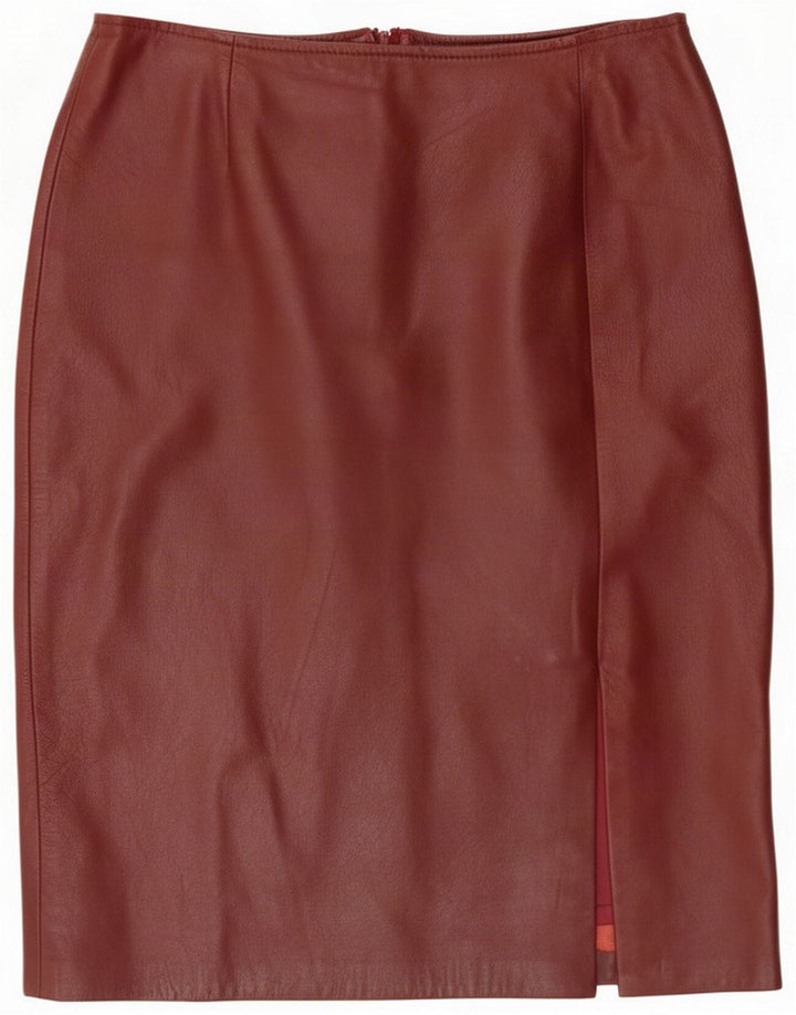 Vintage γυναικεία δερμάτινη φούστα Medium W30 Burgundy