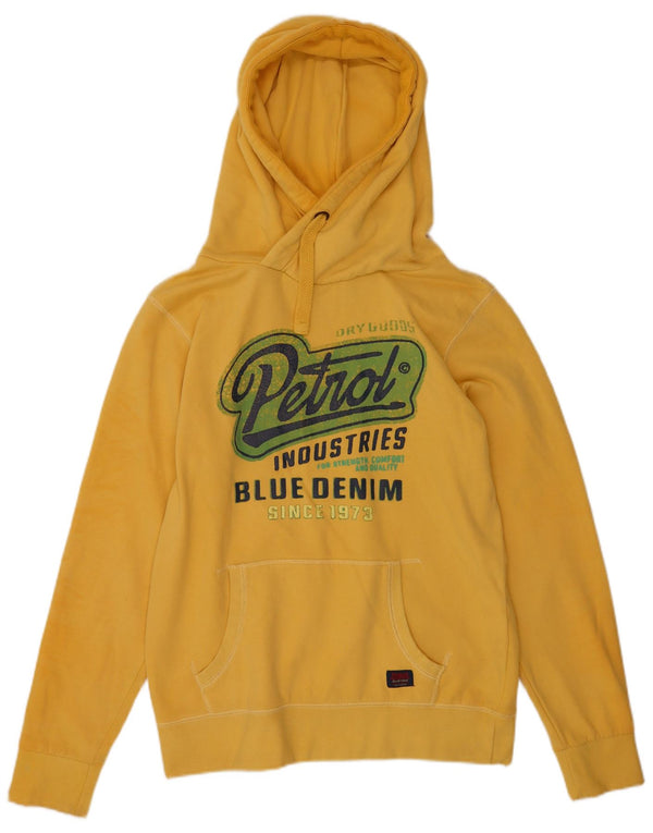Petrol Industries Mens Graphic Hoodie Jumper μεγάλο κίτρινο βαμβακερό