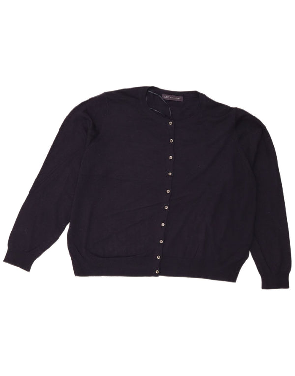 Marks & Spencer Γυναικεία ζακέτα πουλόβερ UK 20 2XL Navy Blue Viscose