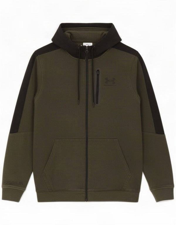 Ανδρικό πουλόβερ Under Armour Cold Gear με κουκούλα μεσαίου χακί χρώματος