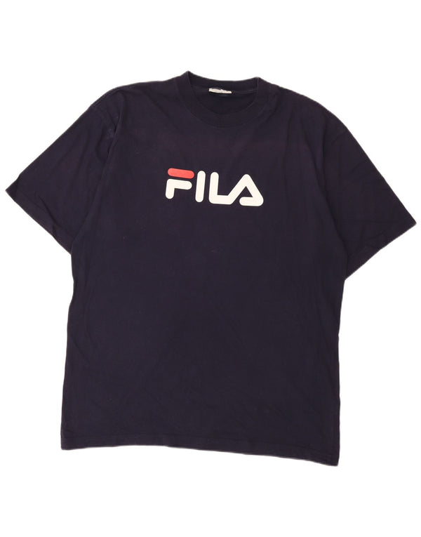 Ανδρικό γραφικό T-Shirt Fila Top XL Navy Blue Cotton