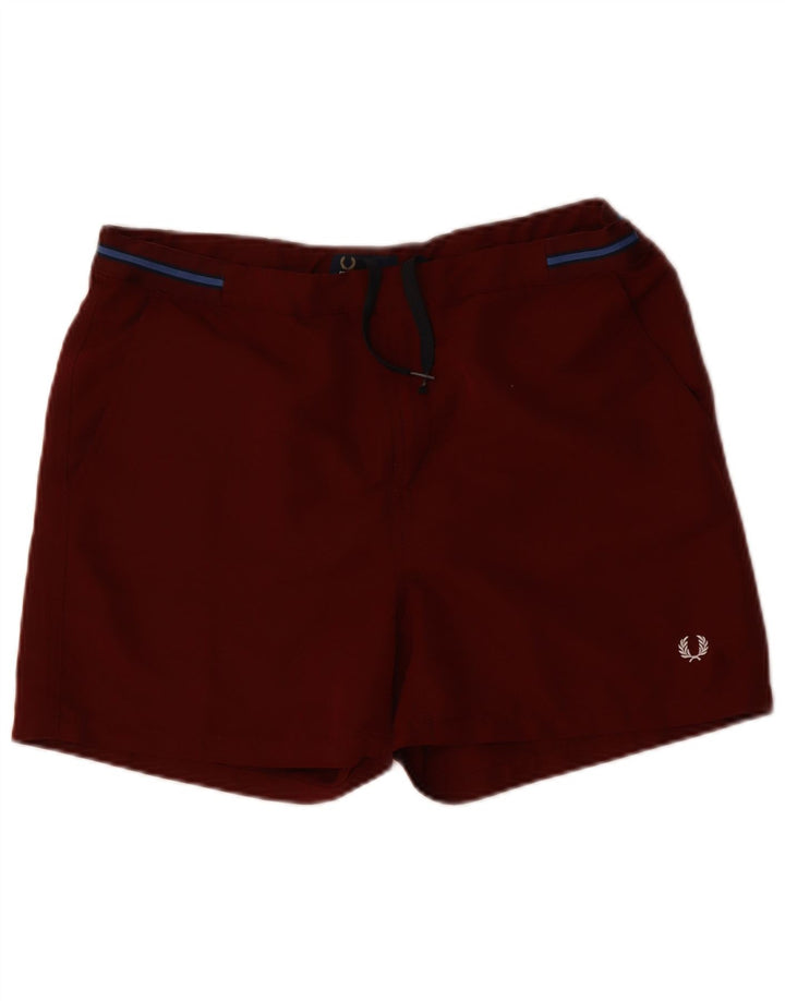 Ανδρικά μαγιό Fred Perry Large Maroon Polyester