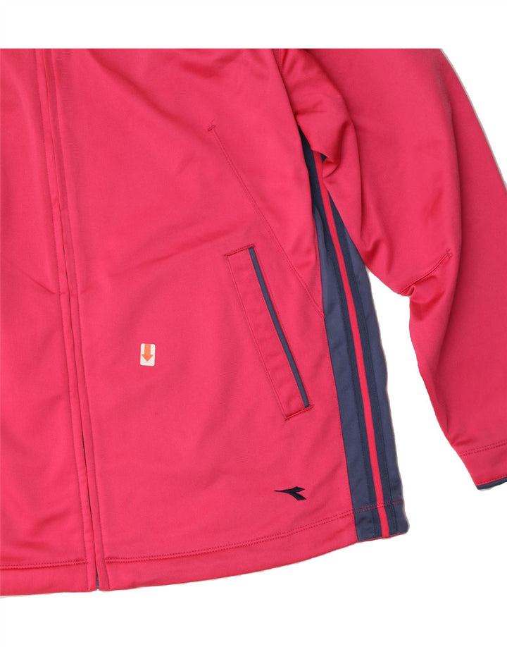 DIADORA Womens Oversized Tracksuit Top Jacket UK 10 Small Pink Colourblock Vintage Diadora and Second-Hand Diadora from Messina Hembry 