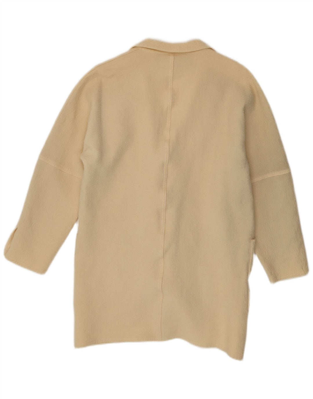 Louis Feraud Γυναικείο παλτό με διπλό στήθος UK 14 Large Off White Παρθένο μαλλί