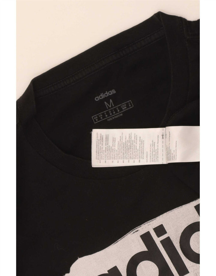 Ανδρικό γραφικό T-Shirt Adidas Top Μεσαίο μαύρο βαμβακερό