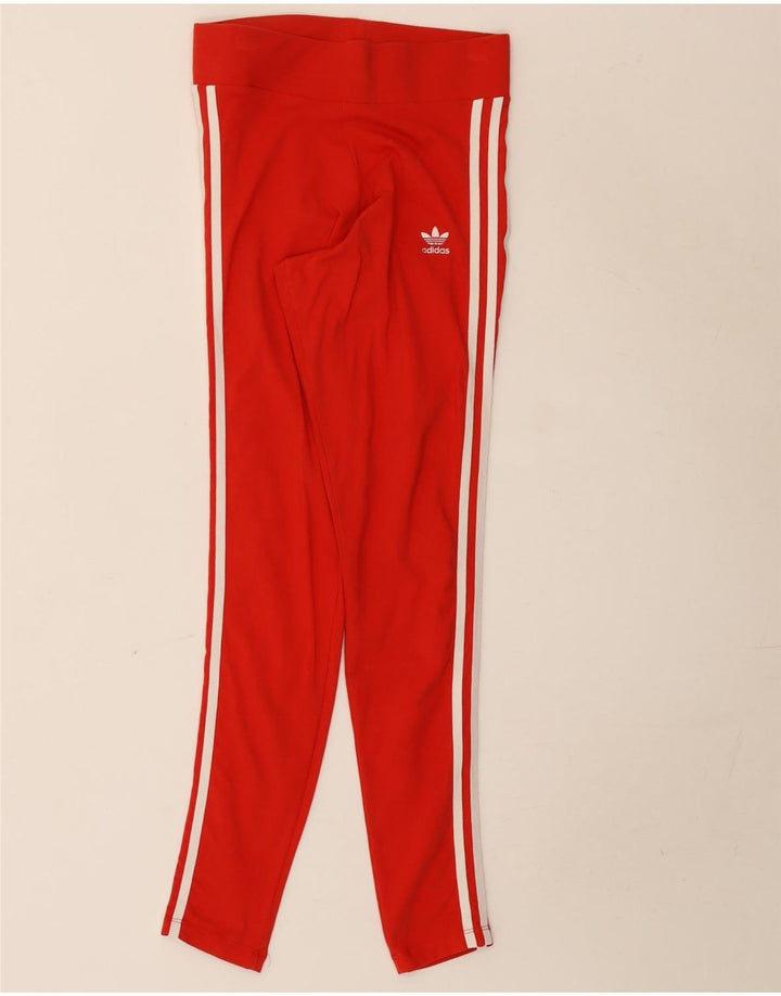 Γυναικείο κολάν Adidas UK 10 Small κόκκινο βαμβακερό