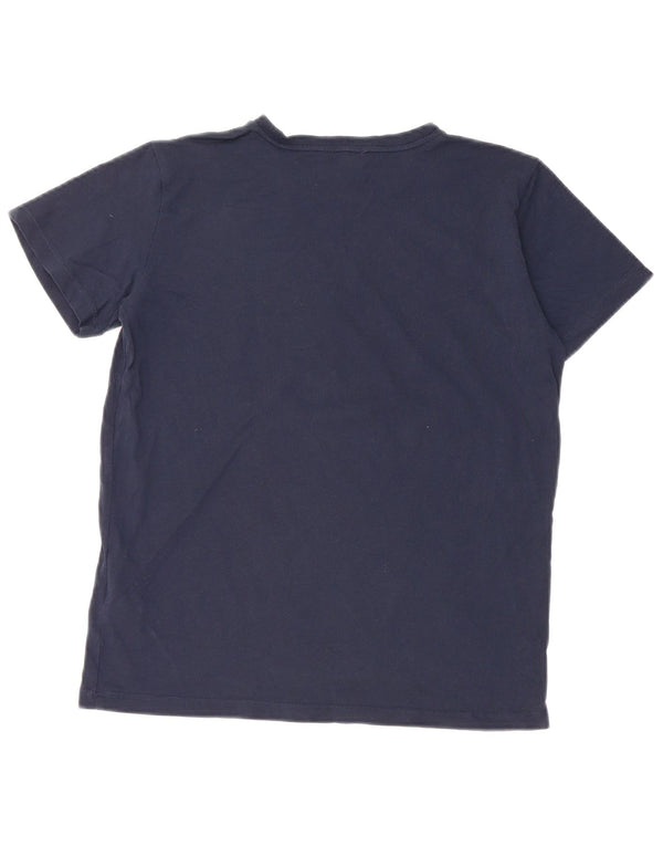 EMPORIO ARMANI Boys Graphic T-Shirt Top 13-14 Years Navy Blue Cotton
