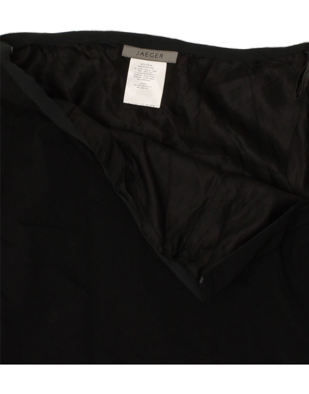 Γυναικεία Midi Φούστα JAEGER UK 12 Medium W28 Μαύρη μάλλινη