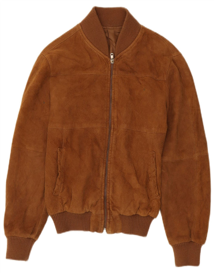 Vintage Γυναικείο Bomber Suede Jacket IT 40 Small Brown